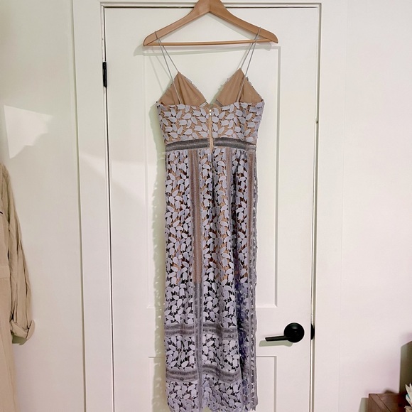 Self-Portrait light purple lace midi dress - Picture 3 of 8